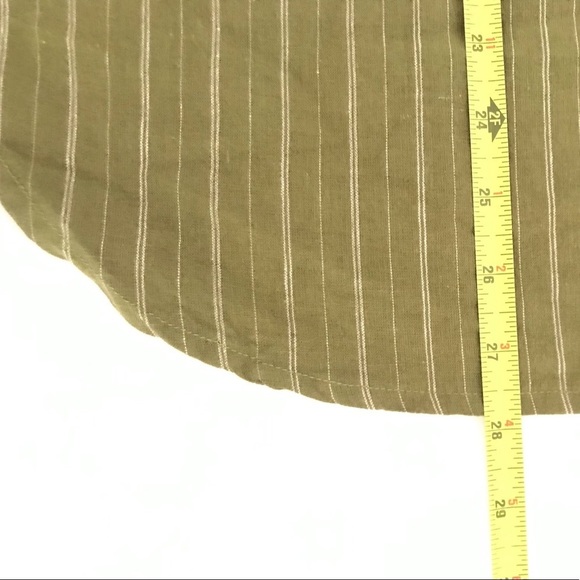 Free People | Boardwalk Lace Popover Linen Top Womens M Green Long Sleeves - Picture 9 of 11